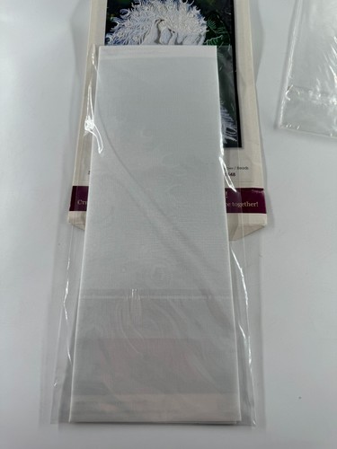 Abris Art Bead stitch kit 'White Happiness' White Peacocks - NEW - Picture 4 of 5