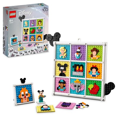 LEGO 43221 Disney 100 Jahre Disney Animation Icons, Figur Wandbild Cra...