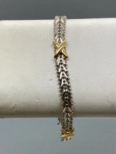 Milor Sterling Silver & Gold Vermeil X Line Bracelet