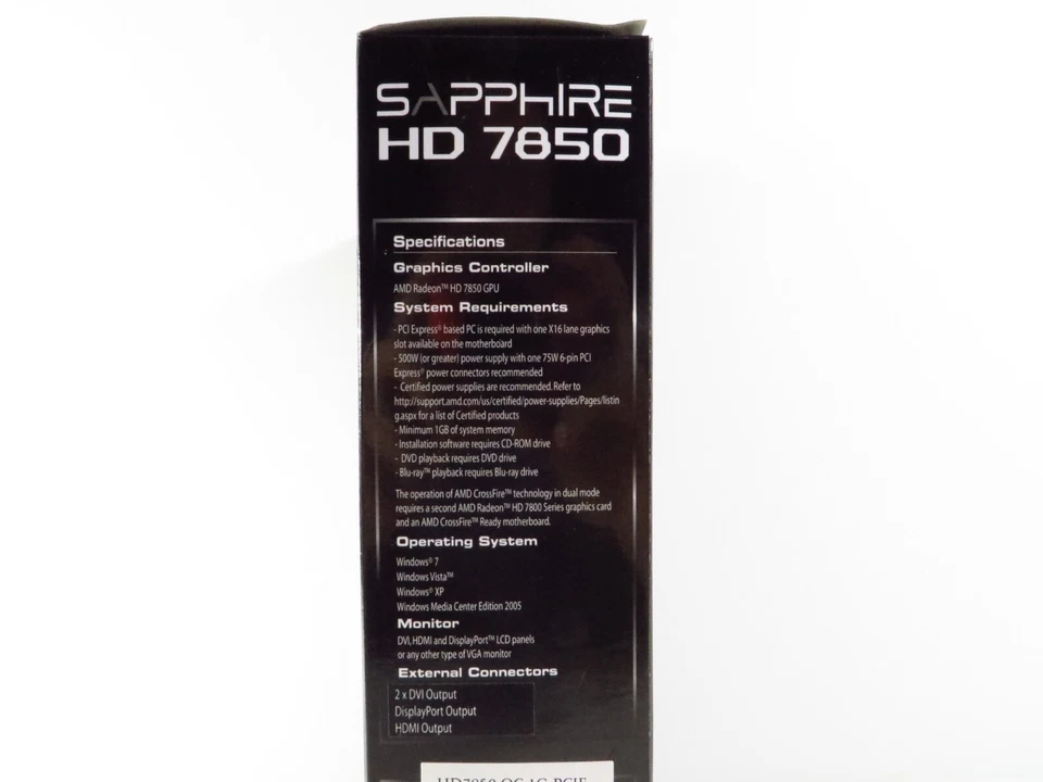 Sapphire Radeon HD 7850 OC 1GB GDDR5 - DUAL-X - DVI HDMI DP Full Retail, NEW - Image 3 of 4