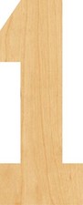 Number 1 Laser Cut Out Wood Shape Craft Supply - Woodcraft Cutout