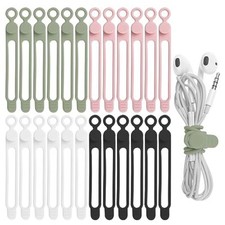 24Pcs Silicone Cable Straps Cord Organizer for Bundling 4.2 Inch Multicolor B