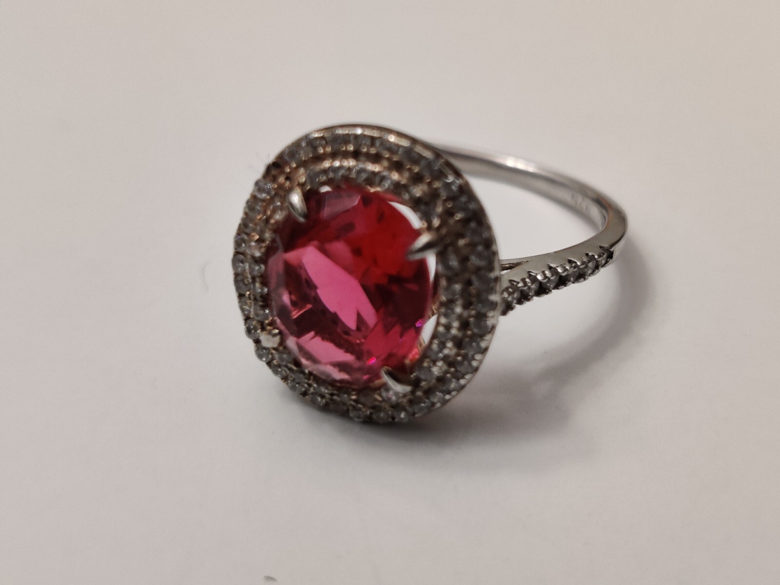 Stunning Large Lab Created Ruby Cocktail Ring Ste… - image 4