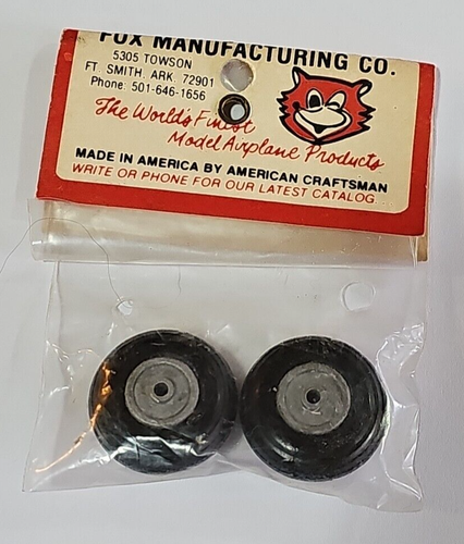 Vintage New Old Stock Fox RC Airplane Tire & Wheels 1" #62100 NOS Sealed - Picture 3 of 3
