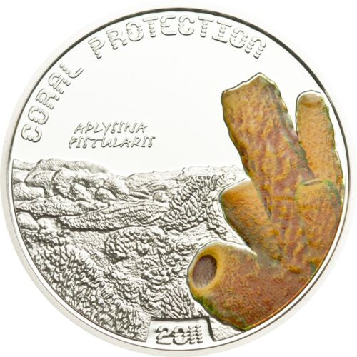 2011 Tuvalu Coral Protection Aplysina Fistularis 1/2 oz Silver Proof Coin OGP