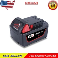 For Milwaukee M18 Lithium-Ion XC 6.5 Ah Extended Capacity Battery 48-11-1860 US