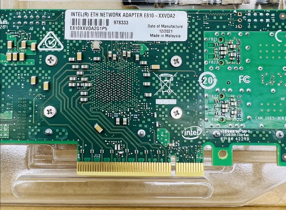 Intel E810-XXVDA2 25GbE PCI-E Ethernet Network Adapter E810 E810XXVDA2G1P5 - Image 3 of 4