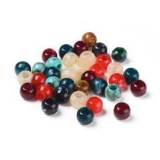 75 Assortment Gemstone Style Acrylic Ball Beads - 12mm - 5mm Hole - Fit Paracord