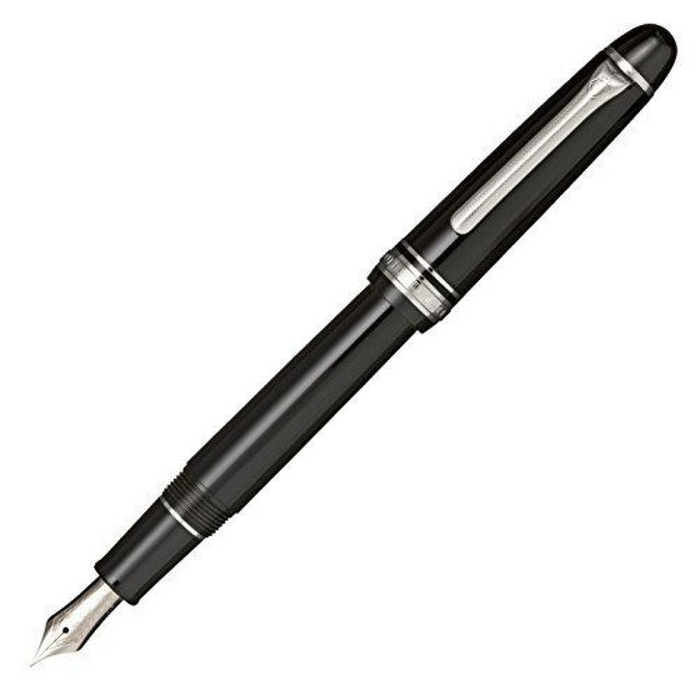 SAILOR Promenade Black Fountain Pen Silver Trim 14K 1911 Japan F M nib MF SAILOR Promenade Black Fountain Pen Silver Trim 14K 1911 Japan F M nib MF