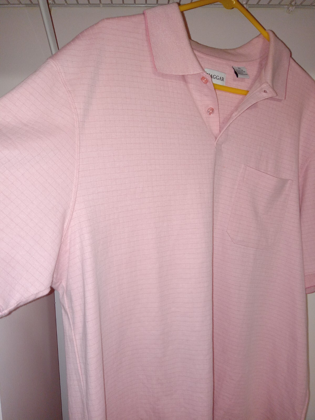 Mens Pink Polo Shirt Size XL By Hagger Cool Pattern And Colorway eBay
