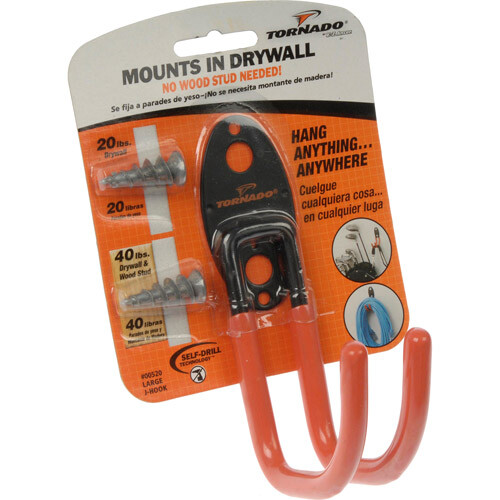 4PK Tornado Wall Mount Hook Garage Tool Organizer for Drywall Wall Stud  00520
