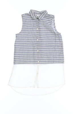 here+there C&A blouse Stripes 146 blue grey