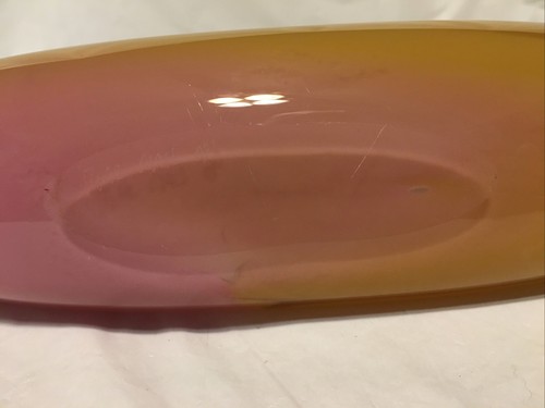 BOAR Hokanson Dix Blown Glass Purse Vase 2003 Pink, Yellow, Brown, White - Picture 8 of 16