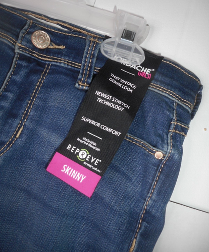 Jordache Jeans Girls 12 Slim Blue Denim Skinny Jean Adjustable Waist Pull-On NWT - Picture 5 of 16