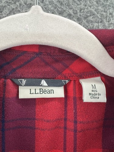 L.L. Bean Womens Medium Long Sleeve Flannel Fleece Button Down Shirt Multicolor - Picture 4 of 17