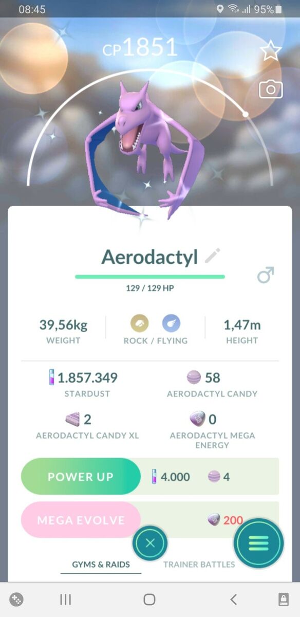 3] Shiny ✨ Aerodactyl ✨ showed up just over odds at 8736 in