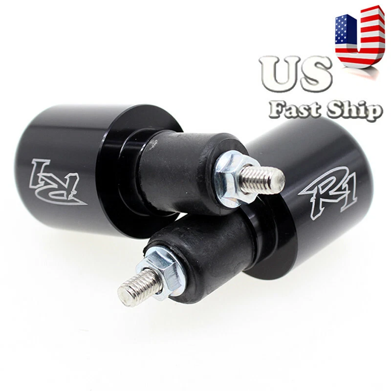 Para Yamaha YZF R1 1998 99-2016 CNC 7/8"" Manillar Barra Extremo Tapones Deslizante Negro Foto 2 de 4