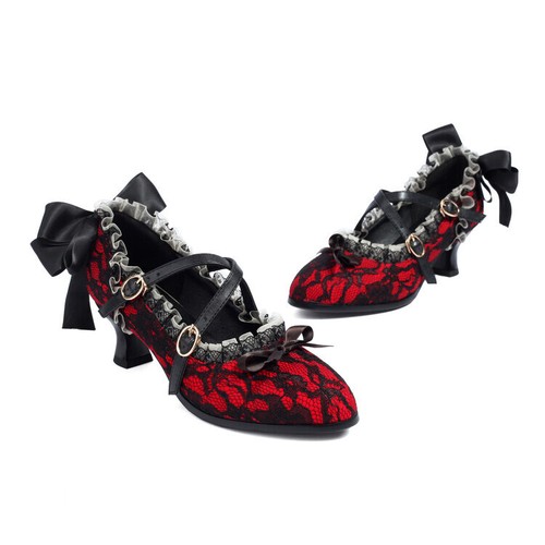 Mujeres Estilo Gótico Punk Lolita Juegos con disfraces Tacones Medianos Hebilla Correa Cruzada Zapatos - Imagen 24 de 25