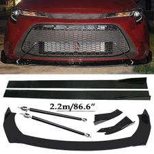 Front Bumper Lip Spoiler Splitter Glossy Black Extension For Toyota Corolla S