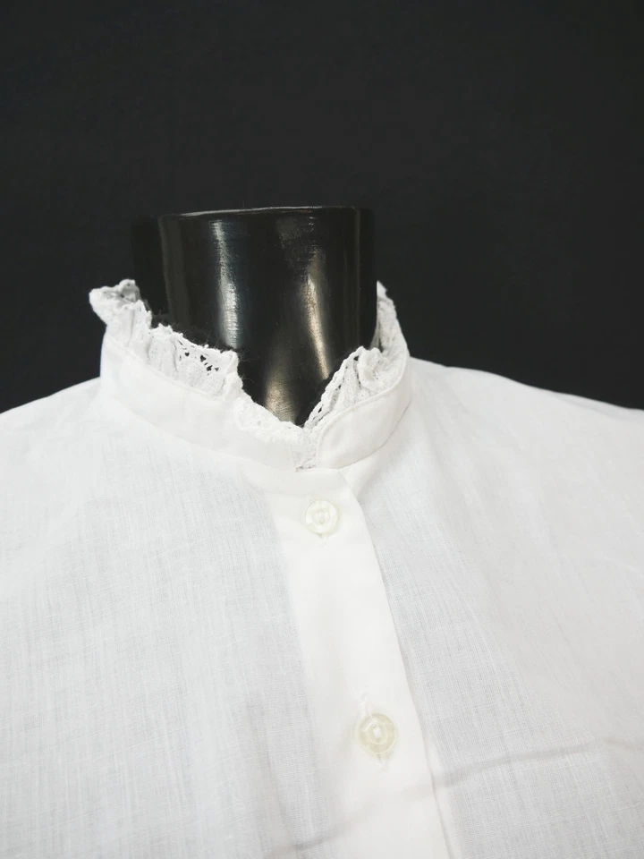 Gr.42 Dirndlbluse weiß Bluse für Dirndl C&A Baumwollmischung Spitze B10303 - Bild 2 von 4