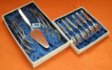 13 Teile Kuchengabeln L&ouml;ffel Tortenheber im Etui versilbert Albertz & Haupt (308