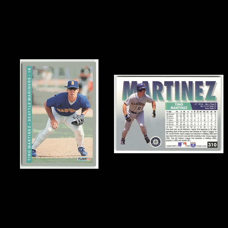 Tino Martinez #310 1993 Fleer Seattle Mariners Baseball Card MLB NM - Image 3 of 3