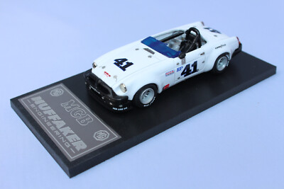 MGB HUFFAKER, HANDGEBAUTES MODELL, WEISSMETALL & RESIN, MASSSTAB 1:43