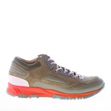 LANVIN chaussures homme shoes Khaki suede and leather panelled Cross-Trainer