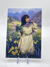 Native American birthday card artwork By Karen Noles By Leanin’ Tree 