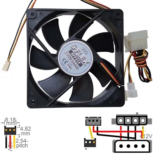 Fan Muffin Cooling DC 12V DC12V 12VDC 120mm 120x120x25 Scythe S-FLEX SFF21F
