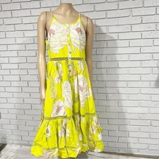 Farm Rio Women’s Neon Garden Cotton Midi Dress - Size Small