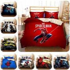Superman Batman Spiderman Quilt Duvet Cover Bedding Set Single Size Boys Gift UK