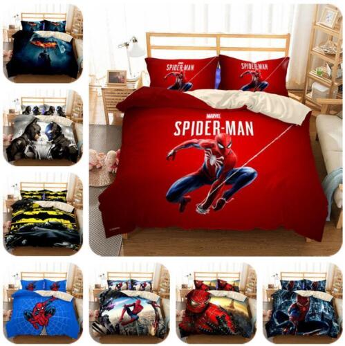 Superman Batman Spiderman Quilt Duvet Cover Bedding Set Single Size Boys Gift UK - Afbeelding 1 van 37