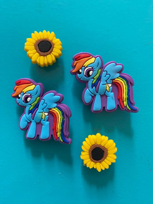 4 Sun Flower Shoe Charm Button Plug Pin Accessories Compatible W/Croc