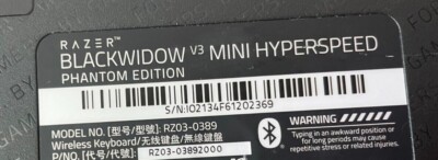 Razer BlackWidow V3 Mini HyperSpeed PHANTOM SINGLE REPLACEMENT
