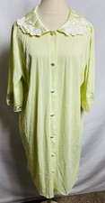 Sears Nightgown mint Embroidered 3/4 Sleeve 1 Pocket nylon size M