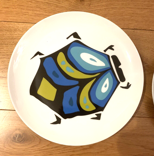 Crate & Barrel Jane Dixon Beetle/Ladybug 10.5" Dinner Plates X 4 Colourful New - Picture 2 of 7