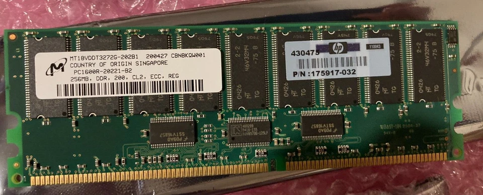 HP 1Gb Kit (4*256mb 430475 175917-032) PC1600R-20221-B Server RAM HP 202170-B21 - Image 3 of 3