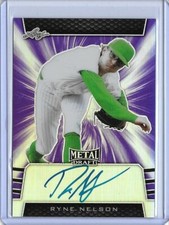 2019 Leaf Metal Draft RYNE NELSON Purple Prismatic Auto RC /25 Diamondbacks