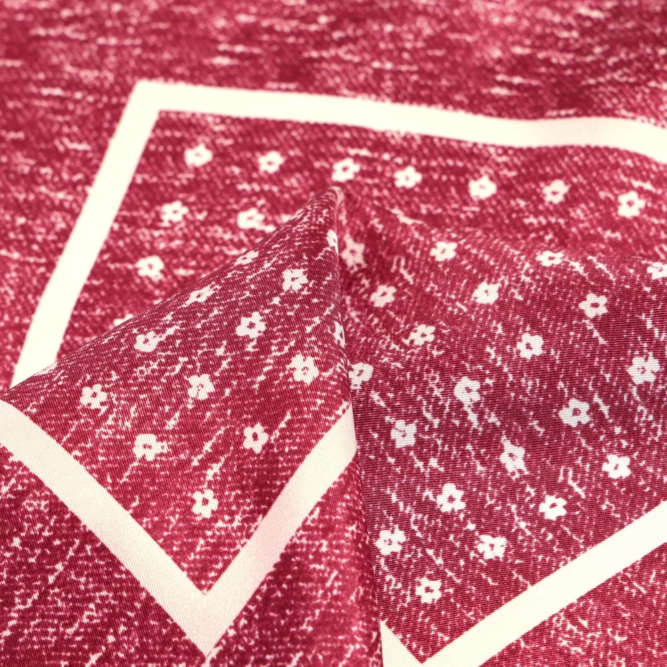 100%Silk Men's Pocket Square Red Daisy Broken Flower Handkerchief 11.8in 30cm - Image 3 of 4