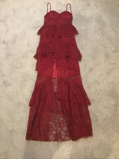 Trendyol Lace Detailed A Cut Long Evening Dress Red In Size 10 BRAND NEW