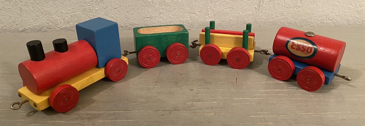 ヴィンテージ　木堀風人形　West Germany　4体セット Vintage HEROS 4 Piece Wood Train Set, West Germany, Qualitats