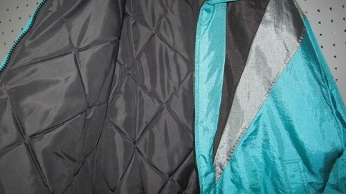 Vintage Comfy Casuals Teal Blue Black 1980s Jacket USA Womens 14 - Picture 3 of 5