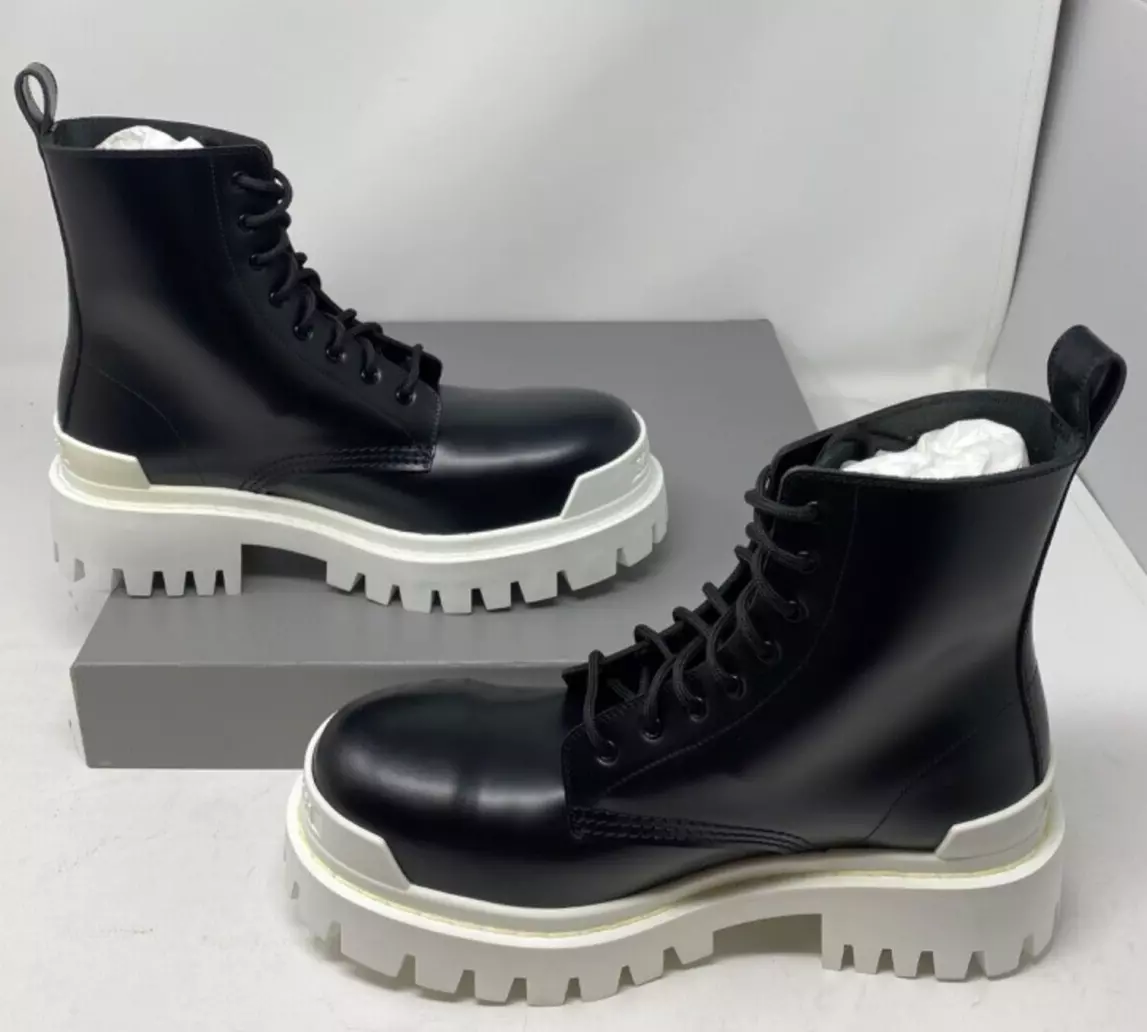 Balenciaga black and white best sale boots