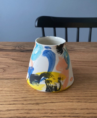 hand painted brush stroke ceramic vase