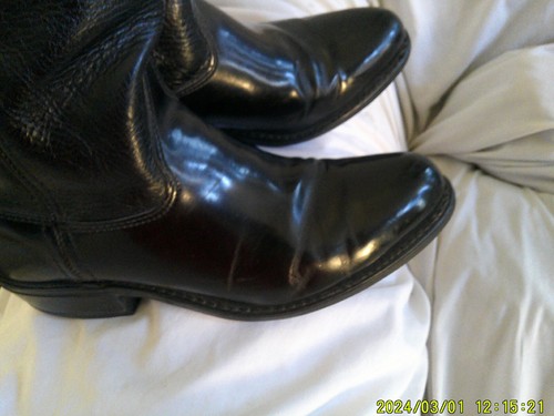 DOUBLE H HERREN SCHWARZ LEDER COWBOY STIEFEL, GRÖSSE 10D - Bild 7 von 7