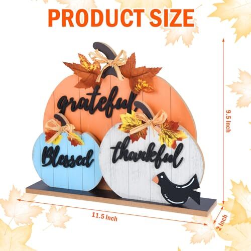 Fall Decorations for Home Farmhouse Wooden Fall Pumpkin Decor Indoor Grateful - Picture 6 of 8