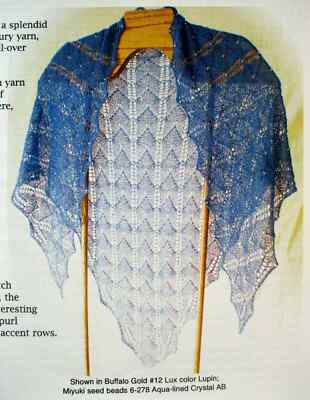 BEADED SHOULDER SHAWL to KNIT in LACE or FINGERING WEIGHT YARN