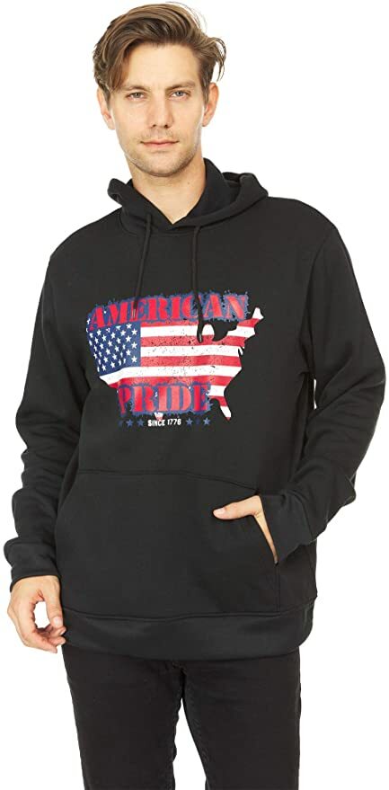 Мужской пуловер с капюшоном Bronze Eagle, свитшот «Патриотическая гордость США», черный, большой