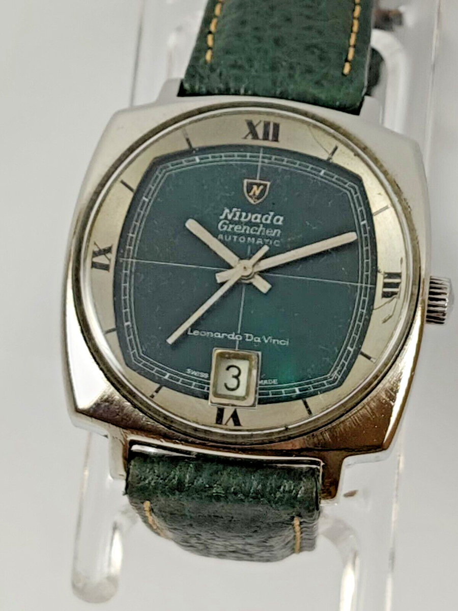 ULTRA RARE NIVADA GRENCHEN LEONARDO DA VINCI REF.67029 AUTO ETA